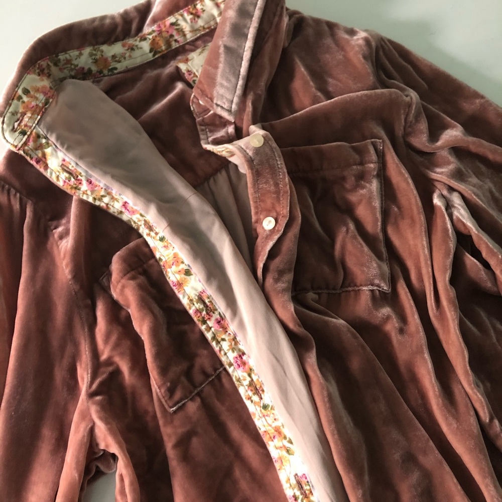 Velvet Button Up Shirt